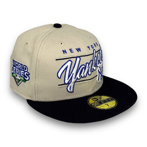 New York Yankees 75TH WORLD SERIES GOLD-BOTTOM Black Fitted Hat