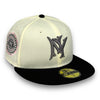 NY Yankees 42ASG 59FIFTY New Era Off White & Black Hat Pink UV