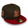 NY Yankees 50th 59FIFTY New Era Walnut & H Red Hat