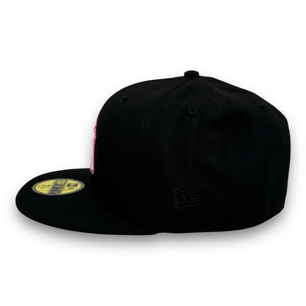 NY Yankees 75 59FIFTY Fitted Black Hat Pink UV