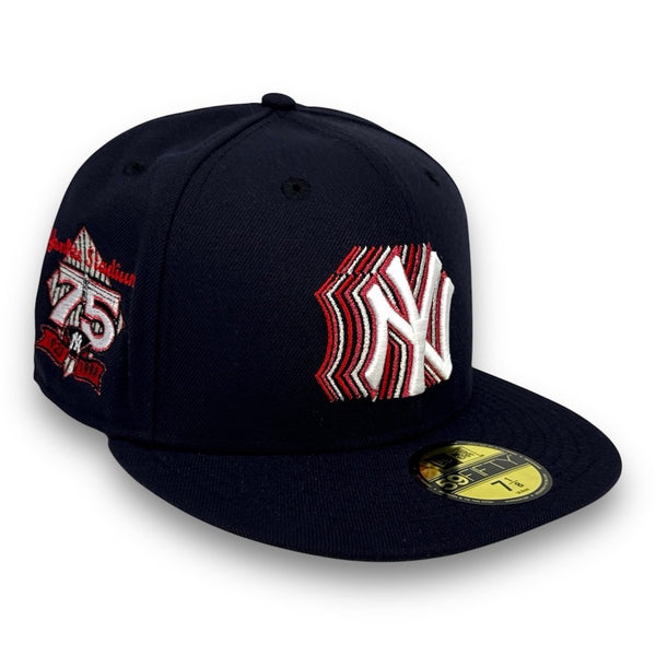 NY Yankees 75 59FIFTY Fitted Navy Hat Red UV