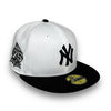 NY Yankees 75 59FIFTY New Era White & Black Hat Snow Grey UV