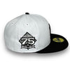 NY Yankees 75 59FIFTY New Era White & Black Hat Snow Grey UV