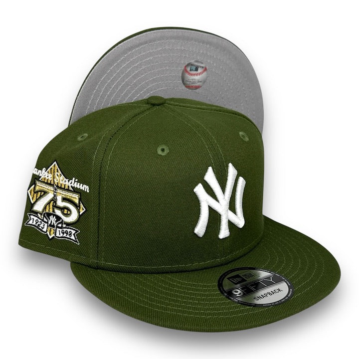 NY Yankees 75 9FIFTY New Era Riffle Green Snapback Hat