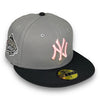 NY Yankees 99 WS 59FIFTY New Era Gray & Graphite Hat Pink UV