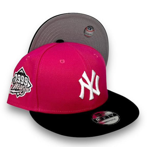 NY Yankees 99WS 9FIFTY New Era Beetroot Pink Snapback Hat