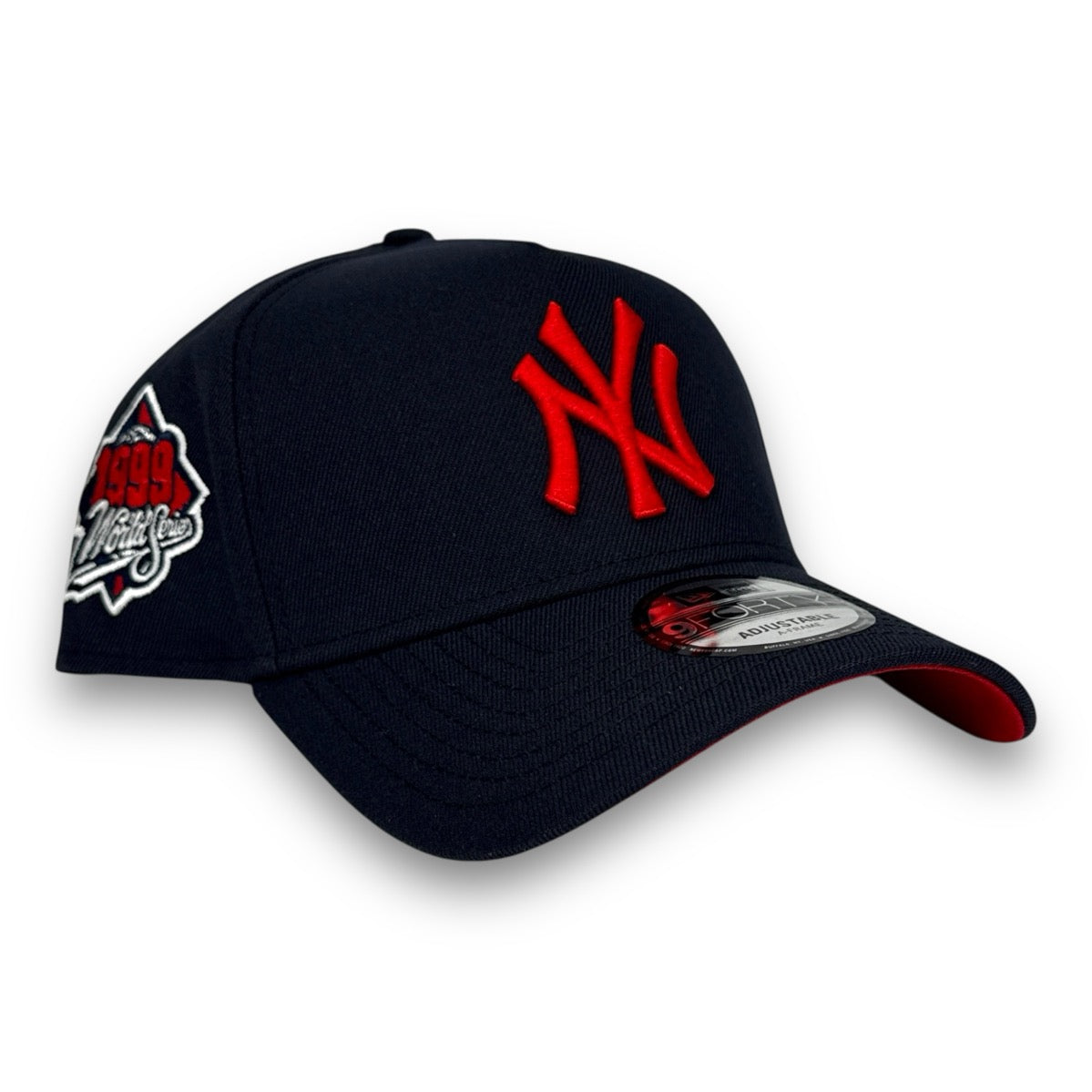 NY Yankees 99 WS New Era 9FORTY AF Navy Snapback Hat Red UV