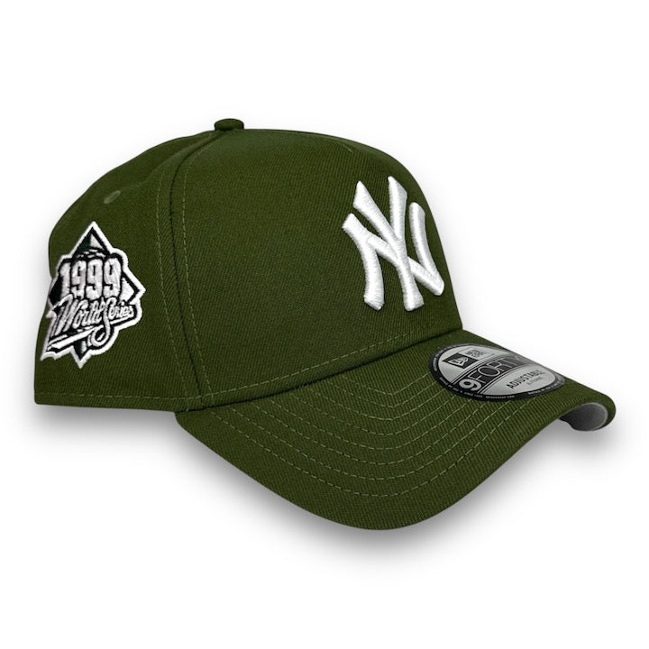NY Yankees 99 WS New Era 9FORTY AF Olive Green Snapback Hat