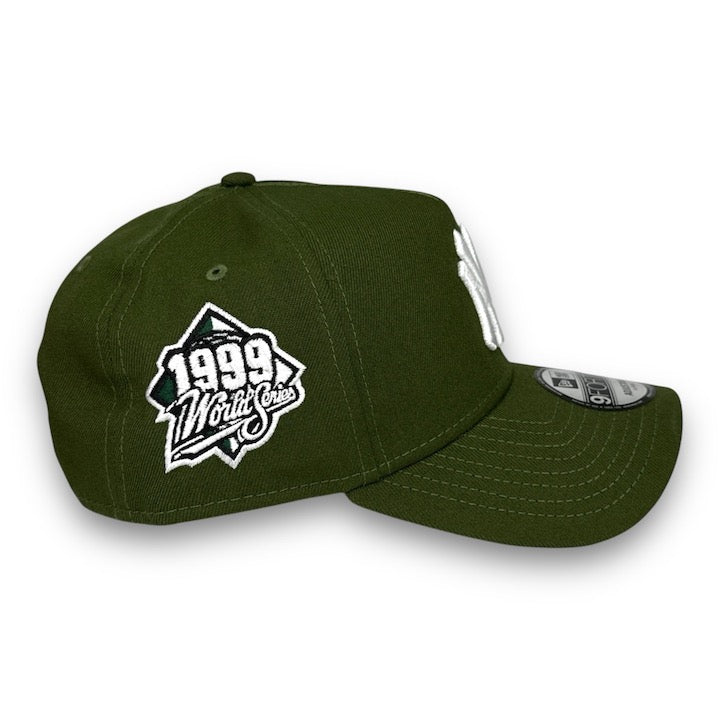 NY Yankees 99 WS New Era 9FORTY AF Olive Green Snapback Hat