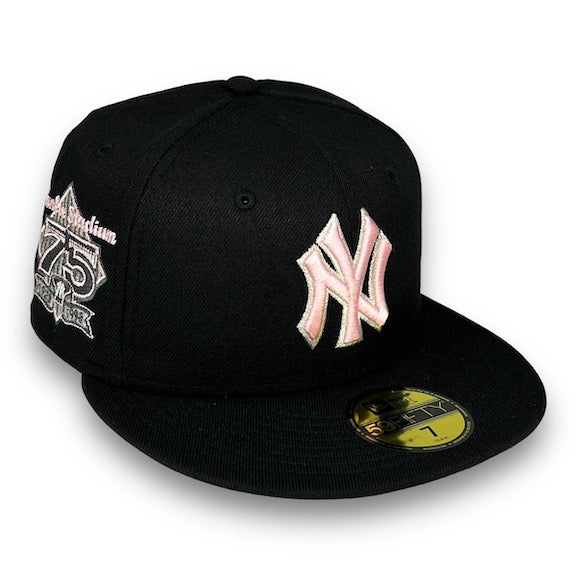 NY Yankees Pink Sparks 75 59FIFTY New Era Black Hat
