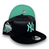 NY Yankees Satin 9FIFTY New Era Black Snapback Hat Mint UV