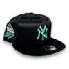 NY Yankees Satin 9FIFTY New Era Black Snapback Hat Mint UV