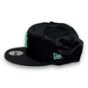 NY Yankees Satin 9FIFTY New Era Black Snapback Hat Mint UV