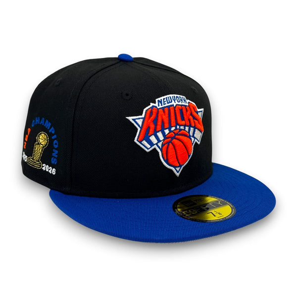 New York Knicks 26 Champs 59FIFTY New Era Black & Blue Hat