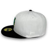 New York Mets 59FIFTY New Era White & Black Fitted Hat Snow Grey Bottom