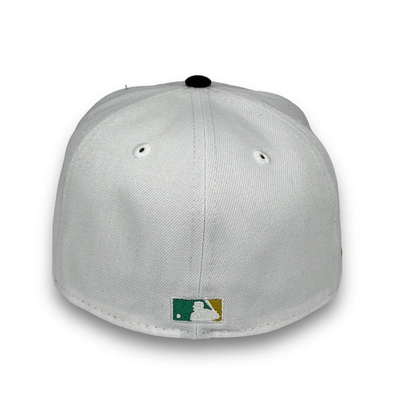 New York Mets 59FIFTY New Era White & Black Fitted Hat Snow Grey Bottom