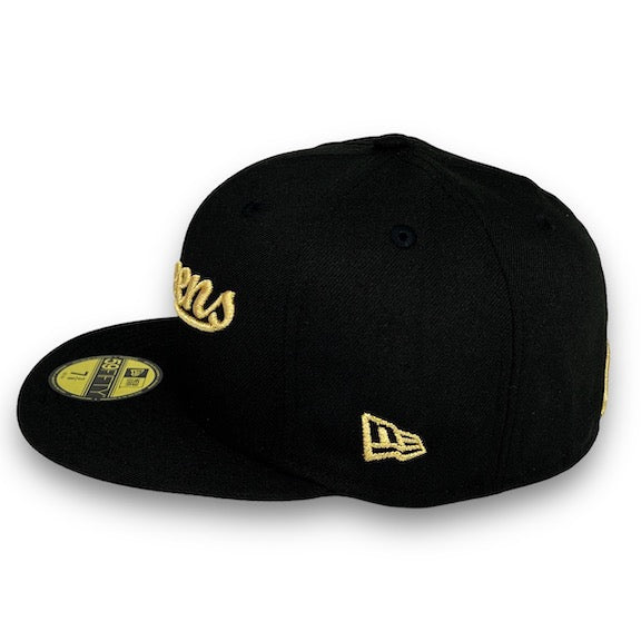 New York Queens 59FIFTY New Era Black Fitted Hat – USA CAP KING