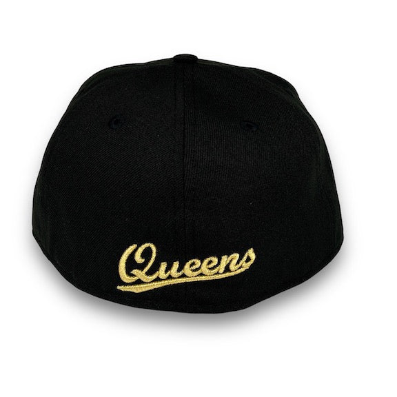 New York Queens 59FIFTY New Era Black Fitted Hat