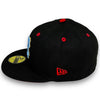 North Carolina Tar Heels 59FIFTY New Era Black Fitted Hat Red Bottom