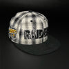 Oakland Raiders 59FIFTY New Era B/W Plaid & Black Fleece Fitted Hat Grey Bottom