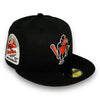 Orioles 30th New Era 59FIFTY Black Fitted Hat Orange UV
