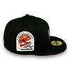 Orioles 30th New Era 59FIFTY Black Fitted Hat Orange UV