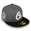 Orioles 66 WS New Era 59FIFTY Grey & Walnut Fitted Hat Pink UV