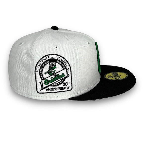 Orioles 30th New Era 59FIFTY White & Black Fitted Hat