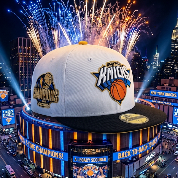 PRE ORDER Knicks 2026 Champs 59FIFTY White / Black New Era Hat 