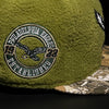 Philadelphia Eagles 59FIFTY New Era Green Fleece & Real Tree Fitted Hat Grey Bottom