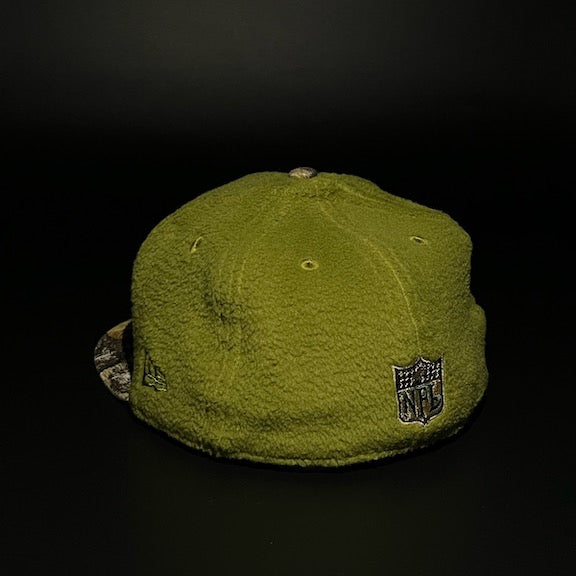 Philadelphia Eagles 59FIFTY New Era Green Fleece & Real Tree Fitted Hat Grey Bottom