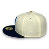 Phillies 59FIFTY New Era Off White & Light Navy Hat Sky Blue UV