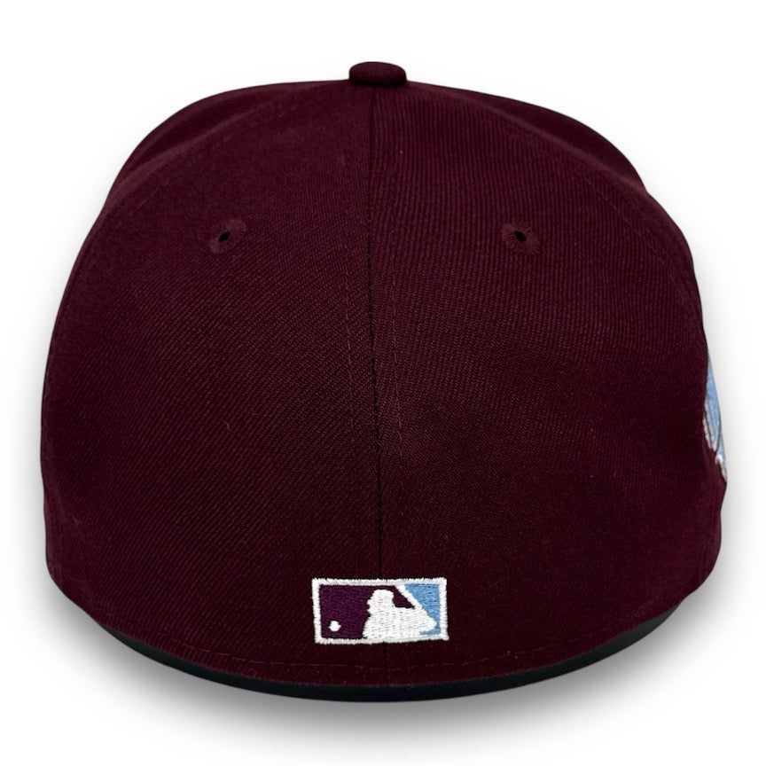 Phillies 96 ASG 59FIFTY Fitted Burgundy Hat Sky Blue UV