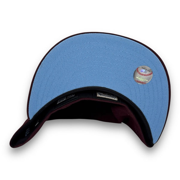 Phillies 96 ASG 59FIFTY Fitted Burgundy Hat Sky Blue UV