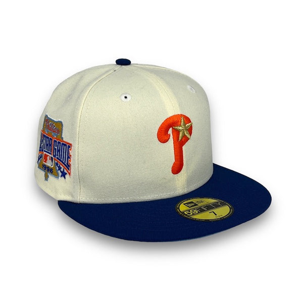Phillies 96 ASG 59FIFTY New Era Chrome & Blue Fitted Hat SB Blue Bottom