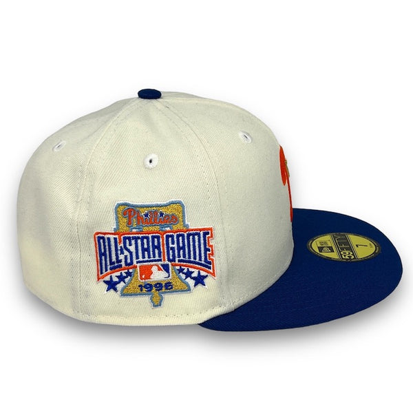 Phillies 96 ASG 59FIFTY New Era Chrome & Blue Fitted Hat SB Blue Bottom