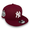 NY Yankees 99WS 9FIFTY New Era Burgundy Snapback Hat