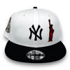 NY Yankees 00SS 9FIFTY New Era White & Black Snapback Hat Red UV