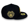 Pirates Laurel Side Patch 59FIFTY New Era Black Fitted Hat C Green Bottom