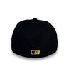 Pirates Laurel Side Patch 59FIFTY New Era Black Fitted Hat C Green Bottom