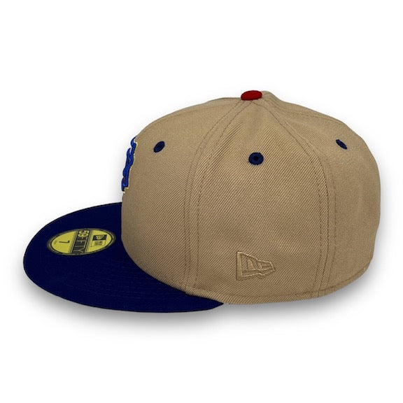 Pirates R. Clemente 59FIFTY New Era Camel & R. Blue Fitted Hat Kelly Bottom