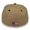 Pirates R. Clemente 59FIFTY New Era Camel & R. Blue Fitted Hat Kelly Bottom
