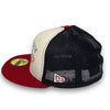Port City Roosters 59FIFTY Stone / Navy & H Red Fitted Trucker Hat Grey Bottom