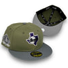 Rangers Stadium 59FIFTY New Era Green Bark & Storm Gray Fitted Hat Gray Bottom