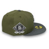 Rangers Stadium 59FIFTY New Era Green Bark & Storm Gray Fitted Hat Gray Bottom