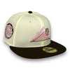 Rockies 10 Years 59FIFTY New Era Off White & Walnut Hat Pink UV