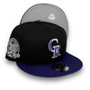 Rockies 30th Anni. New Era 9FIFTY Black & Purple Snapback Hat Grey Botton