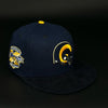 St. Louis Rams 59FIFTY New Era Oceanside & Navy Corduroy Fitted Hat Green Bottom