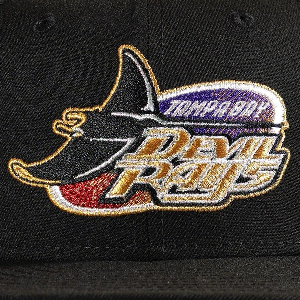 Devil Rays front  patch -Tampa Bay Devil Rays 98 Inaugural season 59FIFTY New Era Black Hat