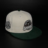 Tennessee Smokies 59FIFTY New Era Off White & Green Corduroy Fitted Hat Grey Bottom